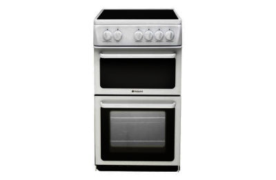 Hotpoint HAE51P Twin Cavity Electric Cooker - White